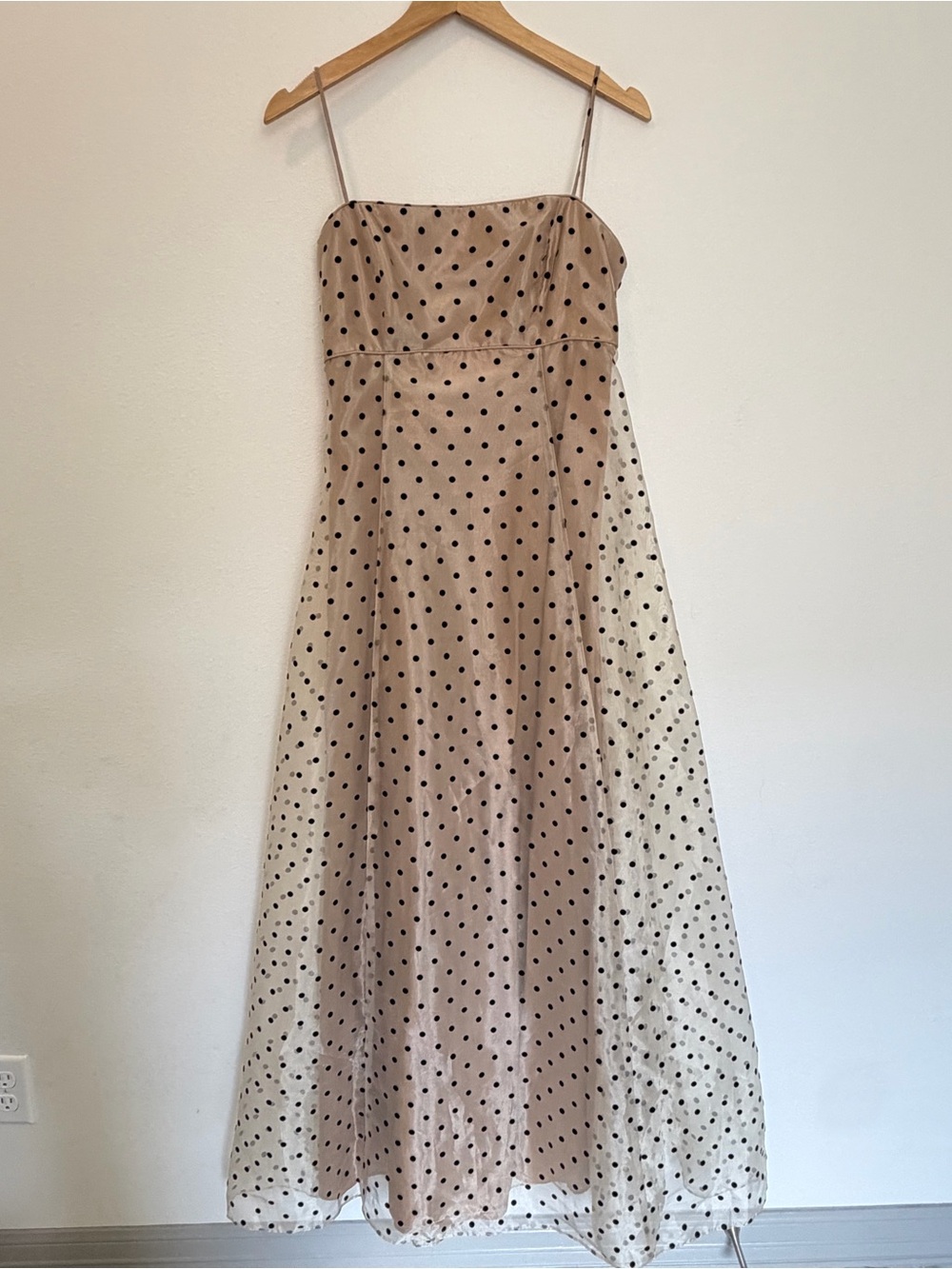 Polka Dot Vintage 90s Blondie Nites Maxi Dress medium Open Back Prom Formal - Picture 3 of 9